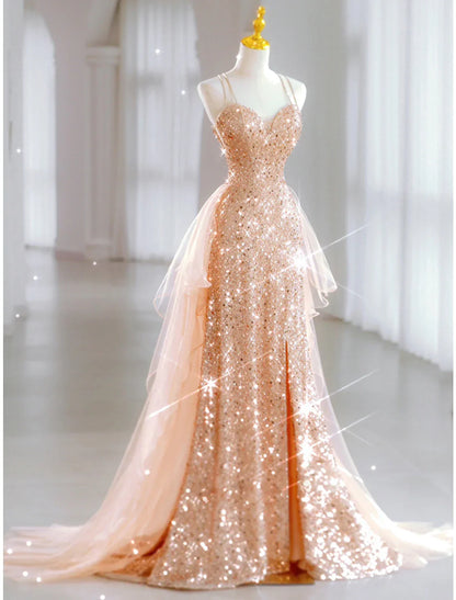 A-Line Party Dresses Party Dress Party Wear Floor Length Sleeveless Sweetheart Tulle