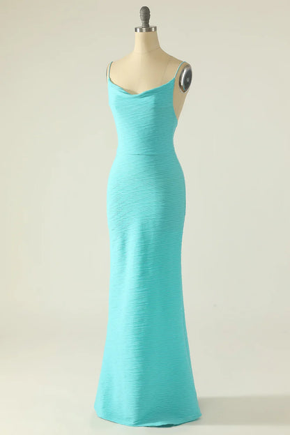 Spaghetti Straps Mermaid Long Prom Dress
