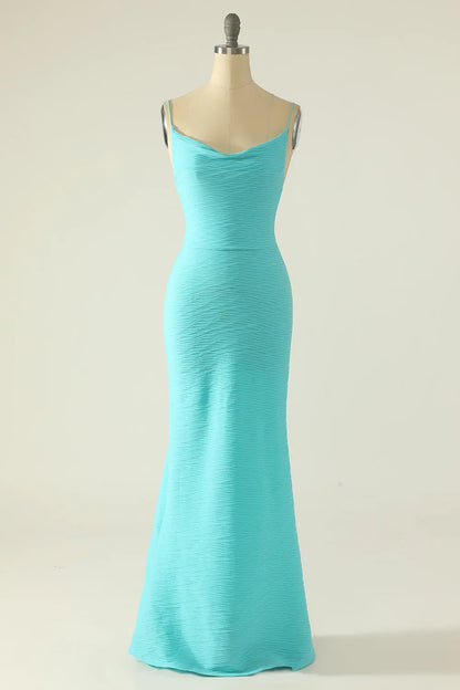 Spaghetti Straps Mermaid Long Prom Dress