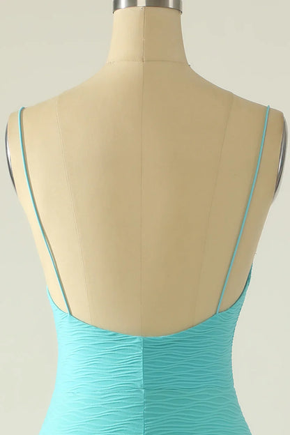 Spaghetti Straps Mermaid Long Prom Dress